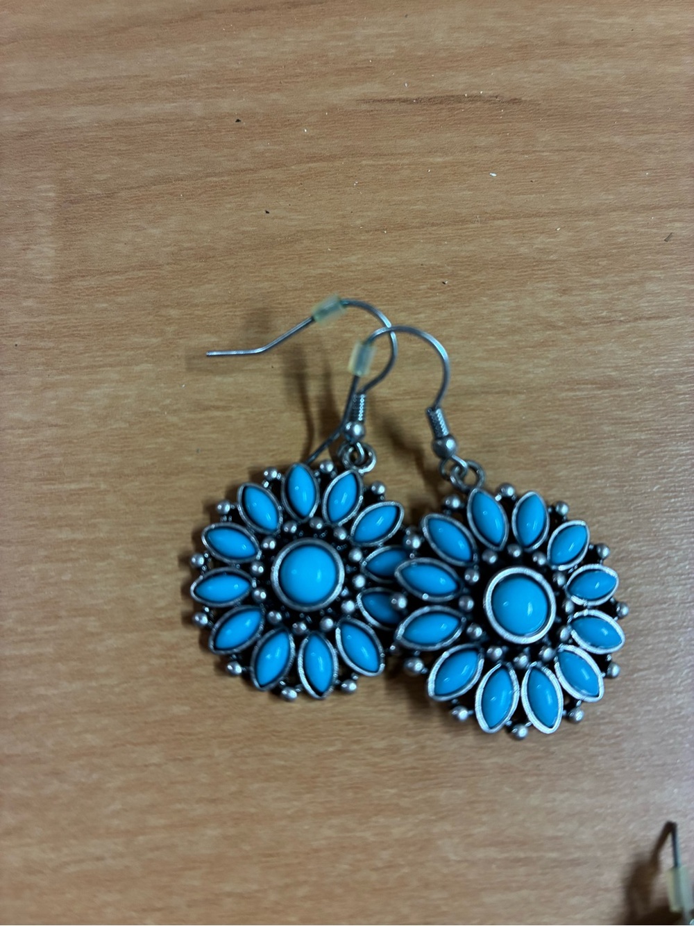 Turquoise Floral Drop Earrings for Women
